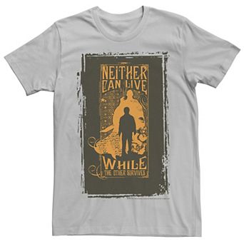 Men's Harry Potter Neither Can Live While The Other Survives Quote Graphic Tee