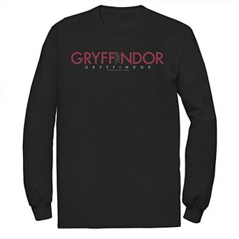 Men's Harry Potter Gryffindor House Simple Text Long Sleeve Graphic Tee