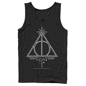 Men's Harry Potter Deathly Hallows Symbol Line Art Graphic Tank Top