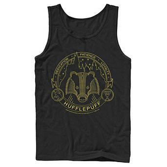 Men's Harry Potter Hufflepuff Symbol Line Art Graphic Tank Top