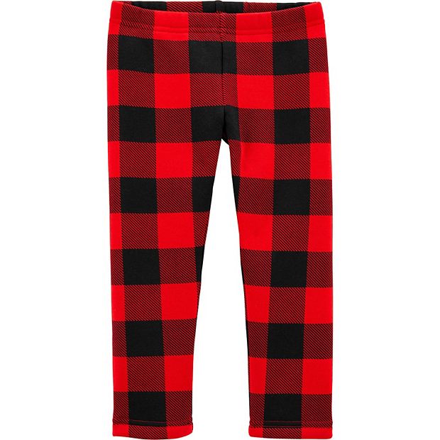 Toddler Girl Carter's Buffalo Check Cozy Fleece Leggings