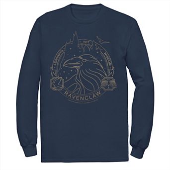 Men's Harry Potter Ravenclaw Line Art Logo Long Sleeve Tee