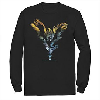Men's Harry Potter Dragon Flame Silhouette Long Sleeve Tee