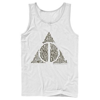 Men's Harry Potter Deathly Hallows Symbol Text Fill Tank Top