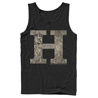 Men's Harry Potter H Hogwarts Crest Fill Tank Top