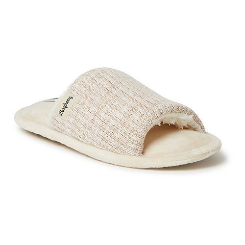 dearfoams lane knit slide slipper