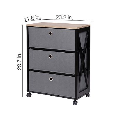 Sterilite Decorative Weave Wide Storage Tower, 3-Drawer, Espresso