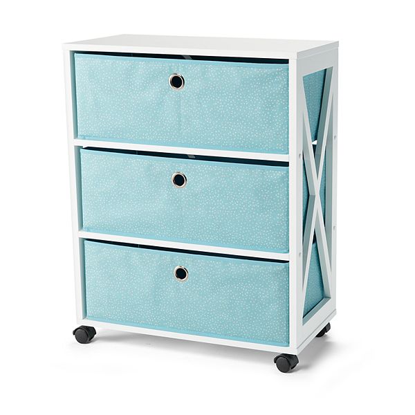 The Big One® 3 Drawer Storage Tower Aqua Dots BrickSeek