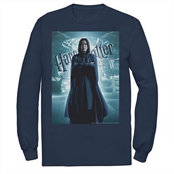 Men's Harry Potter Half-Blood Prince Snape Character Poster Long Sleeve Graphic Tee