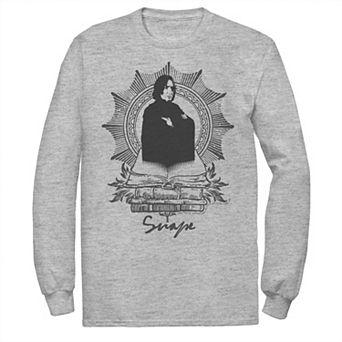 Men's Harry Potter Snape Books Portrait Long Sleeve Graphic Tee