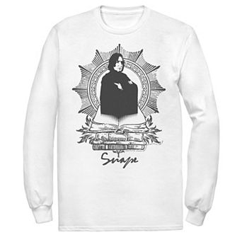 Men's Harry Potter Snape Books Portrait Long Sleeve Graphic Tee