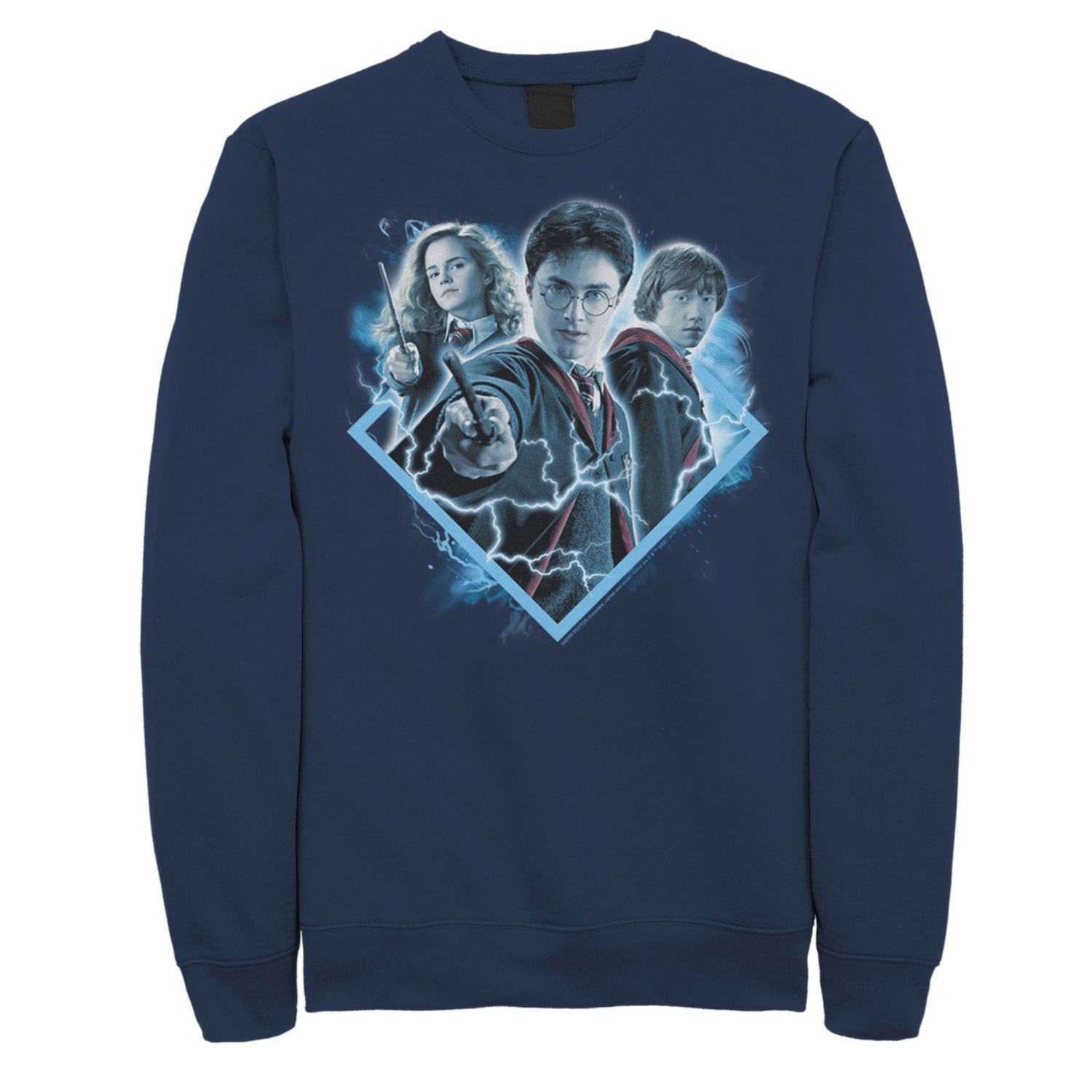 Image for Harry Potter Men's Ron Harry Hermione Blue Lighting Portrait Fleece Graphic Pullover at Kohl's.