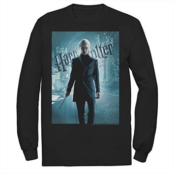 Men's Harry Potter Half-Blood Prince Draco Malfoy Character Poster Long Sleeve Graphic Tee