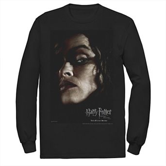 Men's Harry Potter Deathly Hallows Bellatrix Character Poster Long Sleeve Graphic Tee