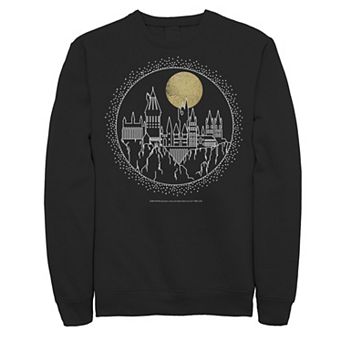 Men's Harry Potter Deathly Hallows 2 Hogwarts Line Art Fleece Pullover