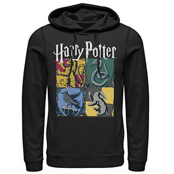 Men's Harry Potter Hogwarts Houses Vintage Collage Hoodie