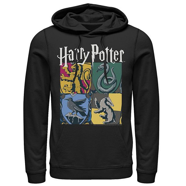 Men s Harry Potter Hogwarts Houses Vintage Collage Hoodie