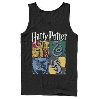 Men's Harry Potter Hogwarts Houses Vintage Collage Tank Top