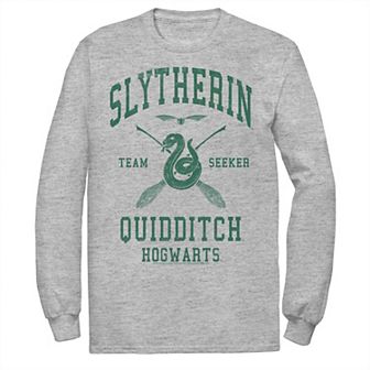 Men's Harry Potter Slytherin Team Seeker Text Long Sleeve Graphic Tee