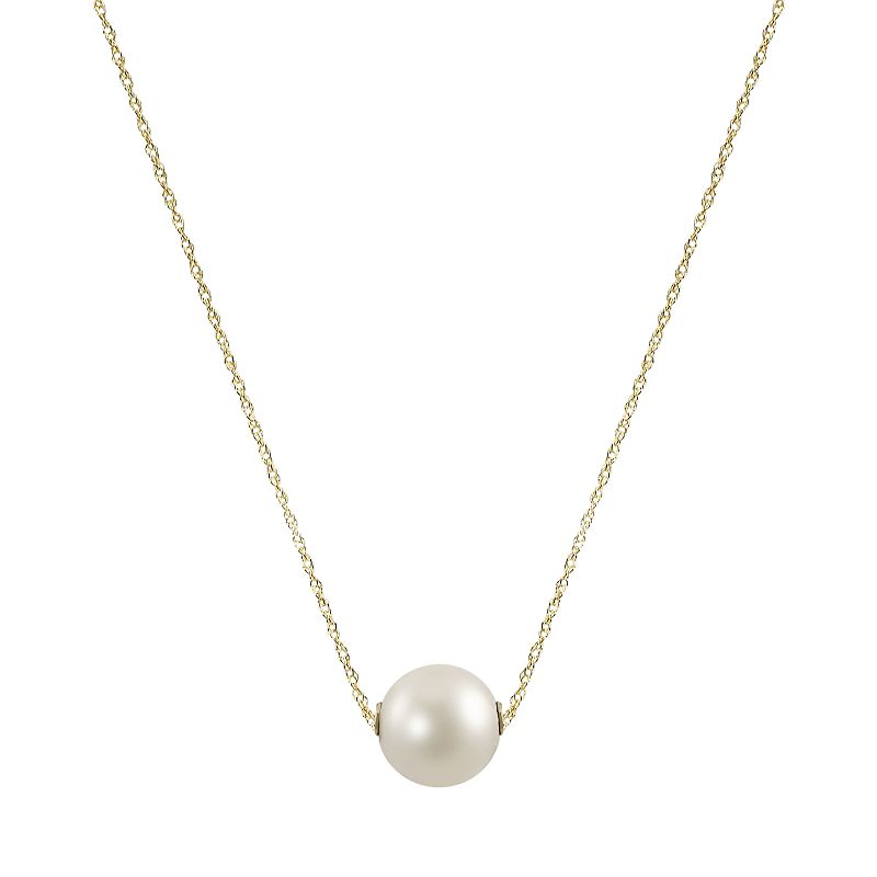 14k Gold Freshwater Cultured Pearl Necklace, Womens, Size: 18, White