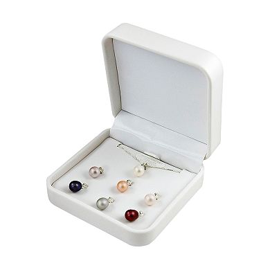 Sterling Silver Interchangeable Dyed Freshwater Cultured Pearl Drop Pendant Set