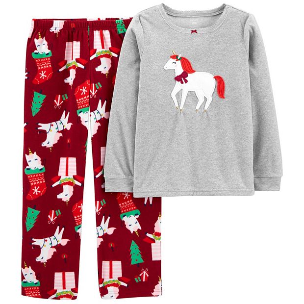 Girls unicorn 2024 christmas pajamas