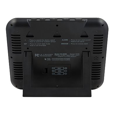 La Crosse Technology Atomic Digital Silver Wall Clock with Temperature