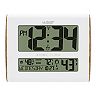 La Crosse Technology Digital Atomic Wood Sided Wall Clock with Temperature and Indoor Humidity