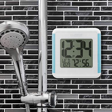 LaCrosse Technology Splash-proof Shower Cube Atomic Clock with Temperature & Humidity