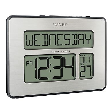 LaCrosse Technology Atomic Digital Clock with Backlight, Full Calendar & Temperature