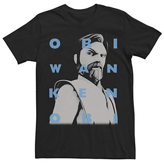 Men's Star Wars: Clone Wars Obi-Wan Kenobi Text Overlay Tee
