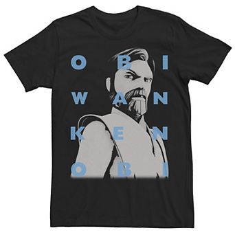 Men's Star Wars: Clone Wars Obi-Wan Kenobi Text Overlay Tee