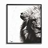 Stupell Home Decor Black and White Textured Lion with Shadows Framed Wall Art