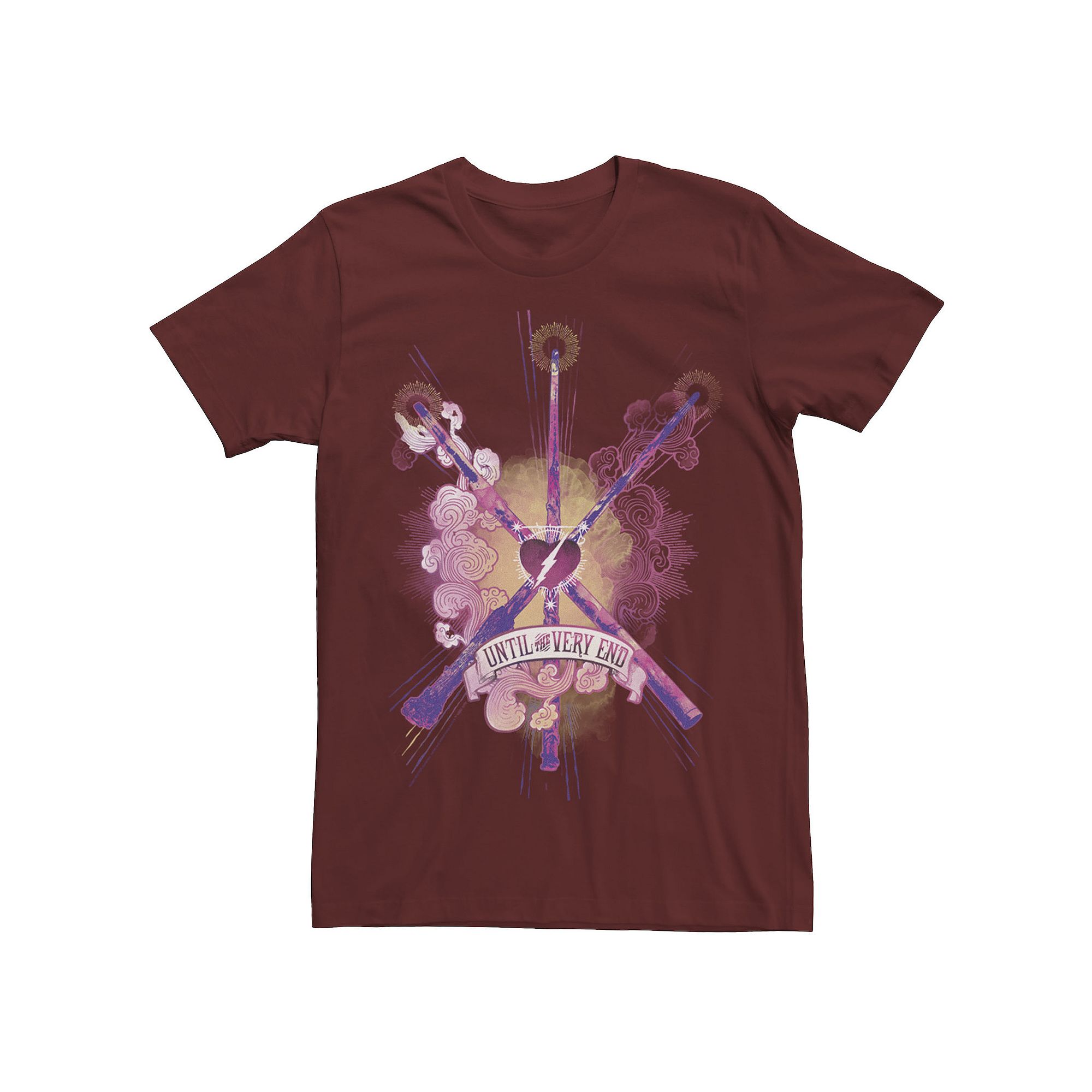 Mens Harry Potter Until The Very End Wands Tee, Size: Small, Red