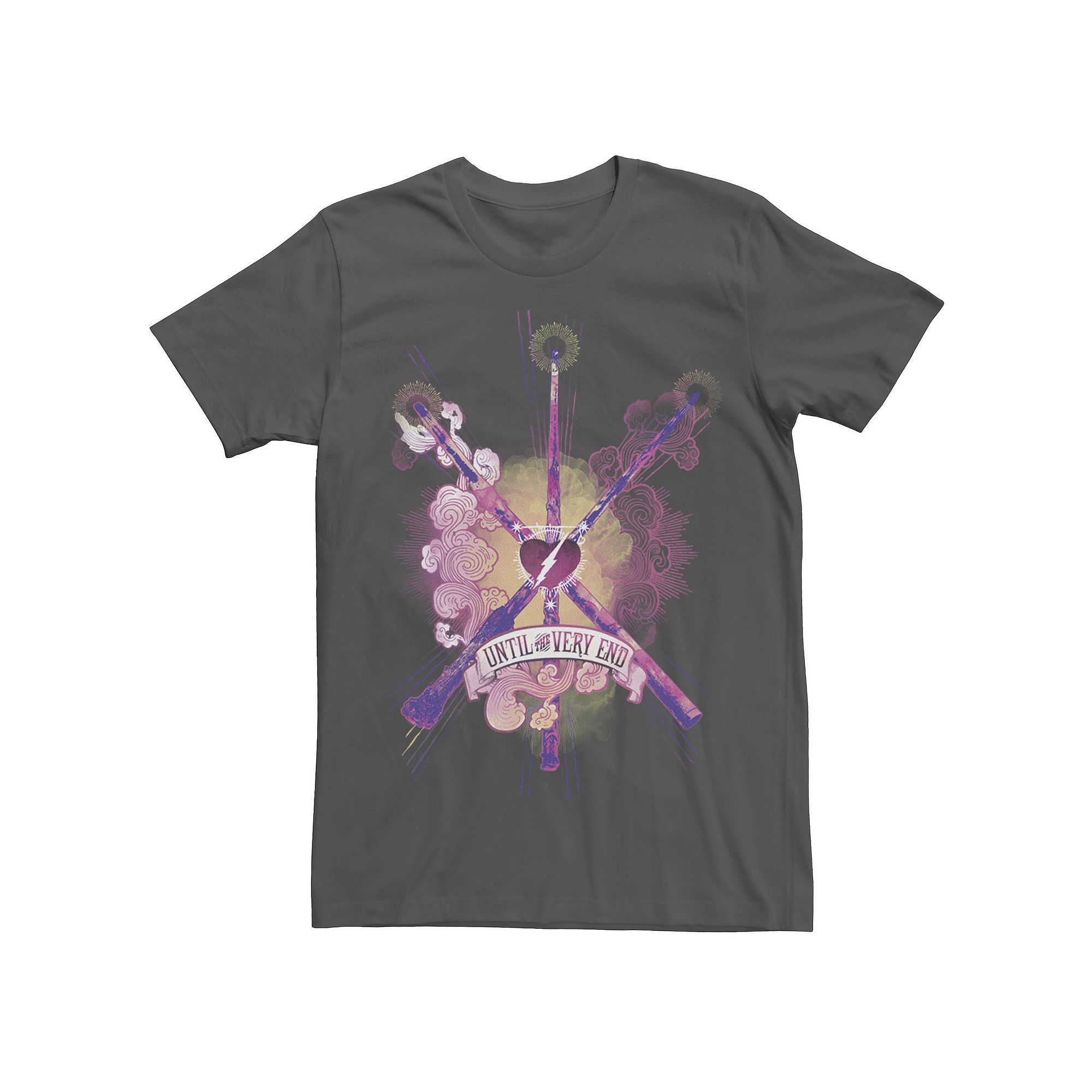 Mens Harry Potter Until The Very End Wands Tee, Size: Small, Grey
