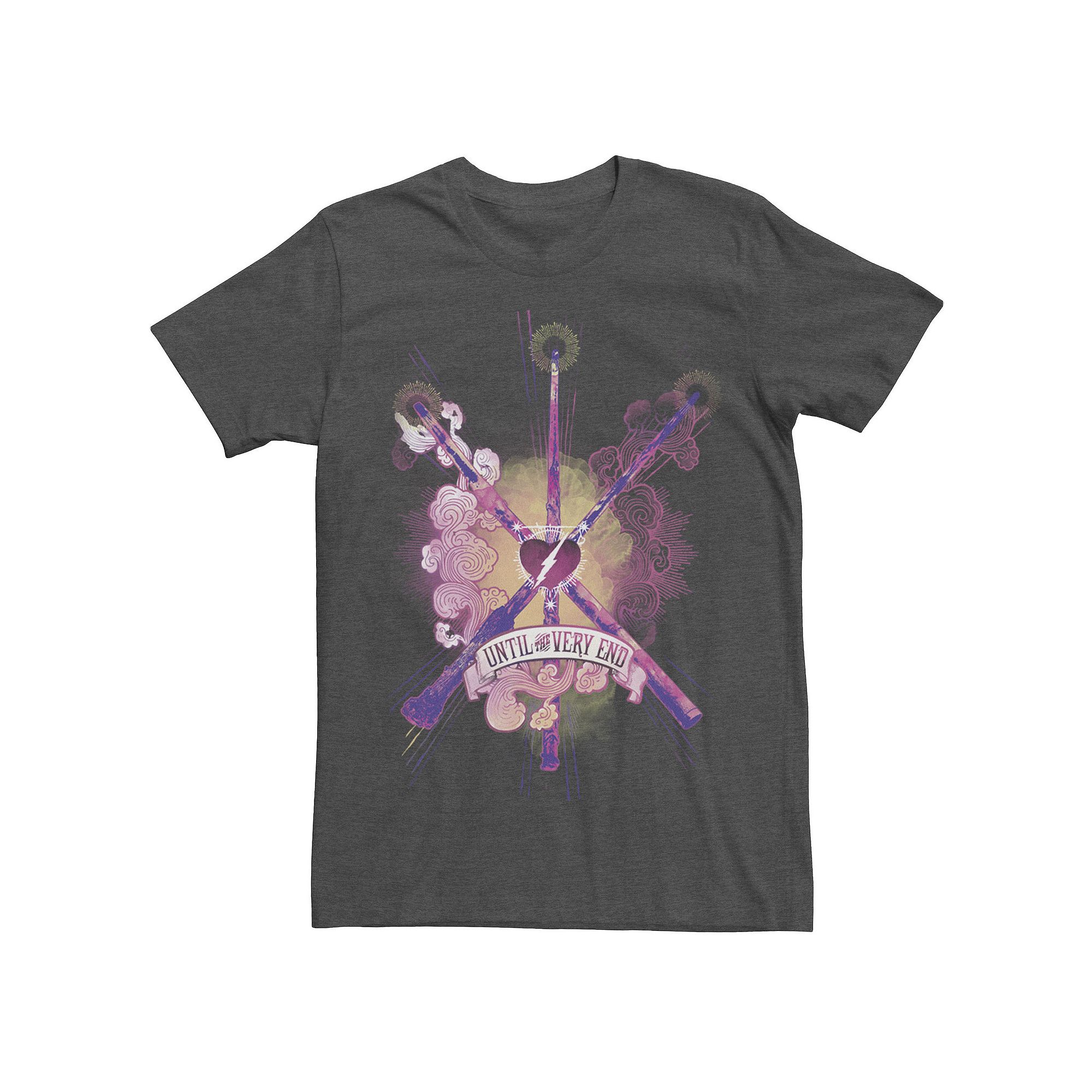 Mens Harry Potter Until The Very End Wands Tee, Size: Small, Grey Heather