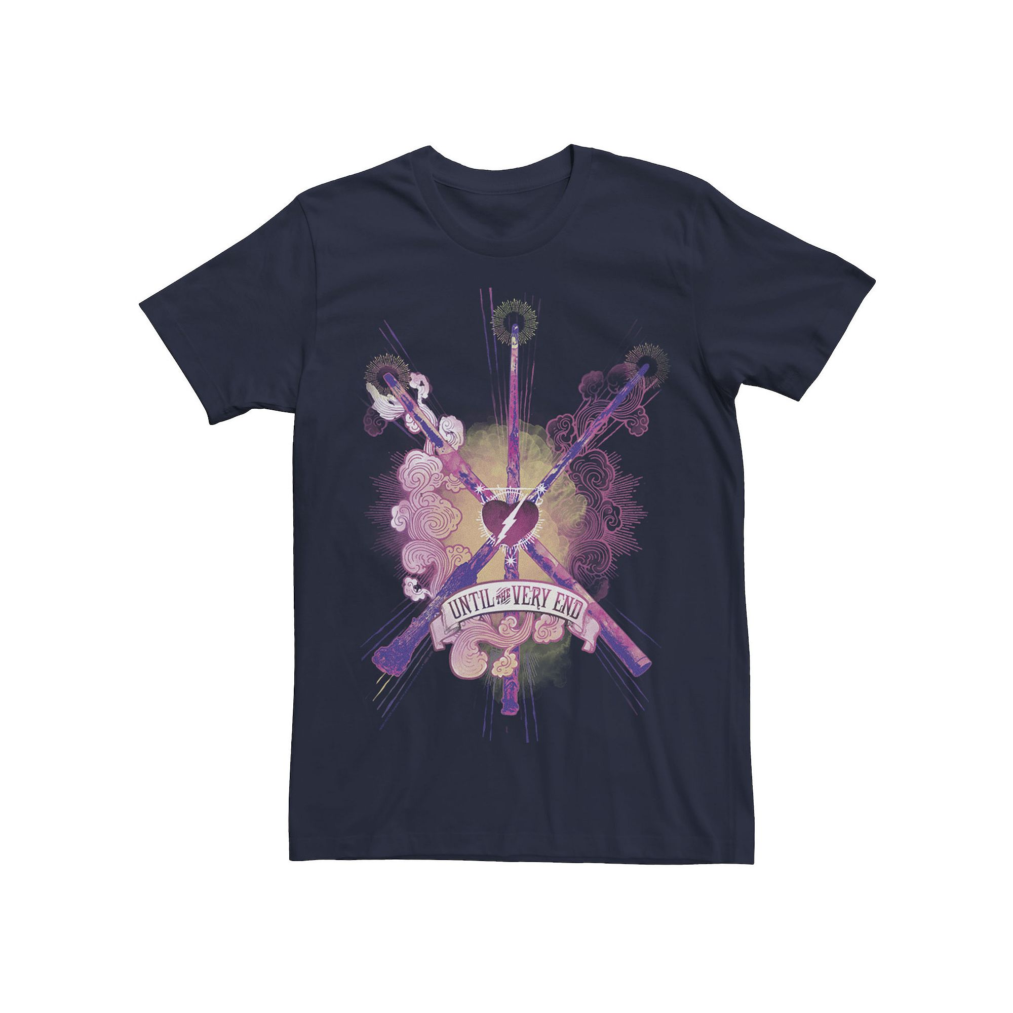 Mens Harry Potter Until The Very End Wands Tee, Size: Small, Blue