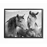 Stupell Home Decor Black and White Horses Textured Wall Art