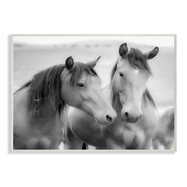 Stupell Home Decor Black And White Two Horses Wall Art