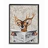 Stupell Forest Moose Distressed Framed Floater Canvas Wall Art Design By Liz Jardine - 25 X 25 - Black