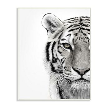 WHITE TIGER HOME WALL DECOR SINGLE LIGHT SWITCH PLATE WHITE TIGER FACE 