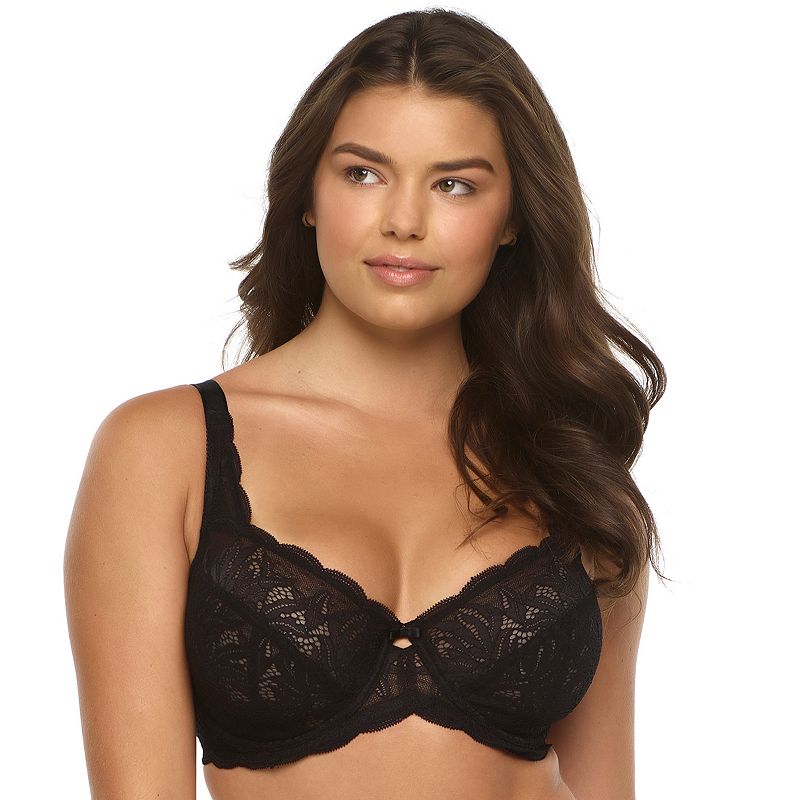 Women's Paramour by Felina Peridot Lace Bra 115073, Size: 40 C, Black
