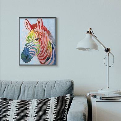 Stupell Home Decor Colorful Abstract Zebra Framed Wall Art