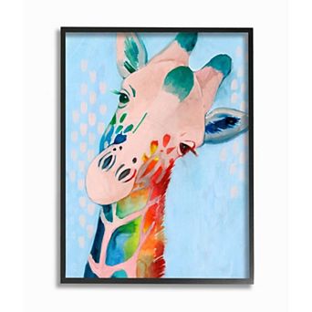 Stupell Home Decor Colorful Abstract Giraffe Framed Wall Art