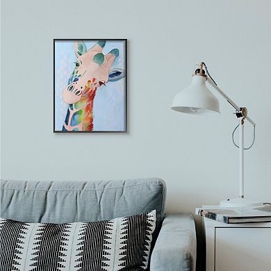 Stupell Home Decor Colorful Abstract Giraffe Framed Wall Art