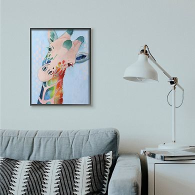 Stupell Home Decor Colorful Abstract Giraffe Framed Wall Art