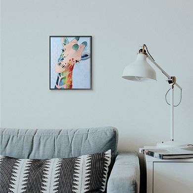 Stupell Home Decor Colorful Abstract Giraffe Framed Wall Art