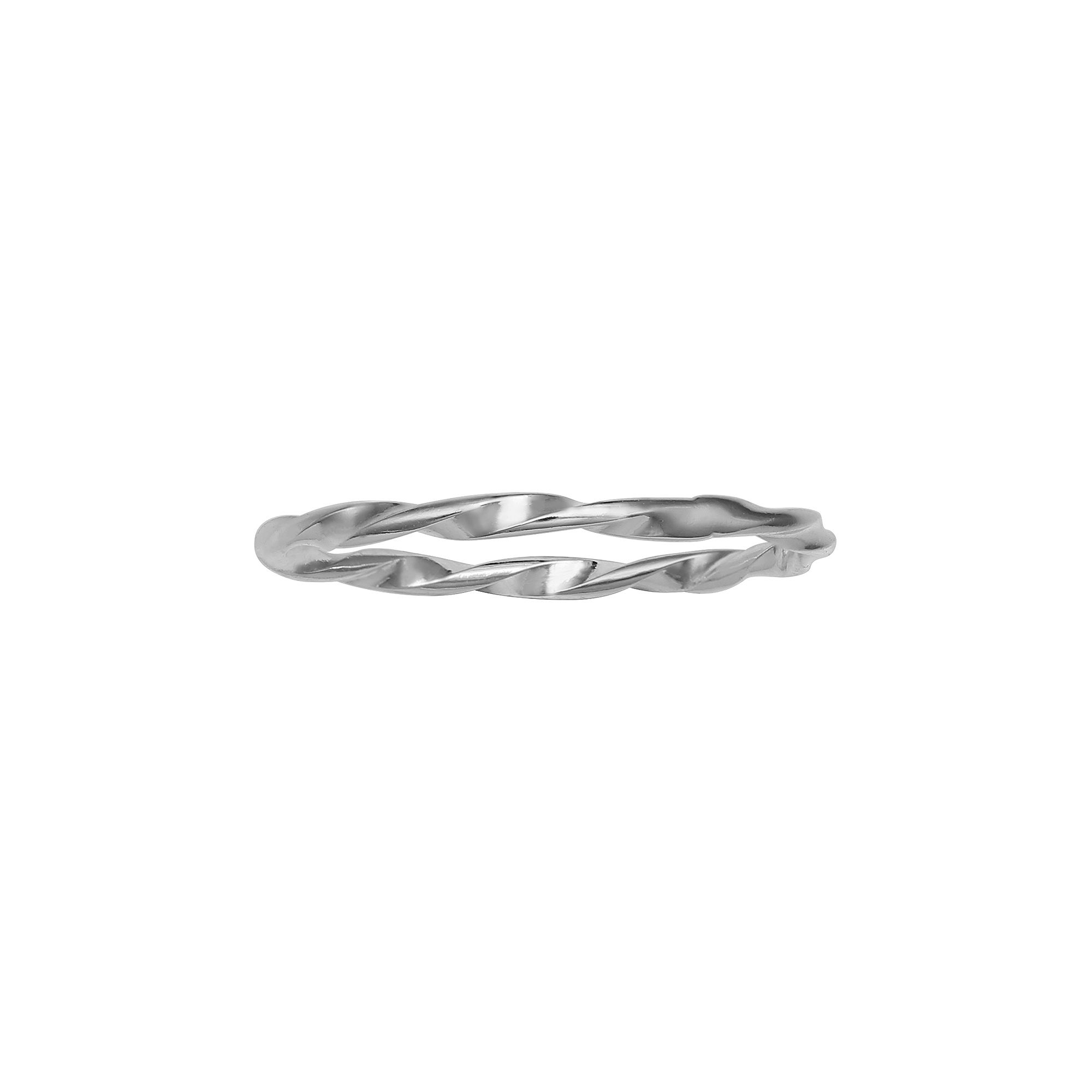 PRIMROSE Sterling Silver Twisted Band Ring, Womens, Size: 7