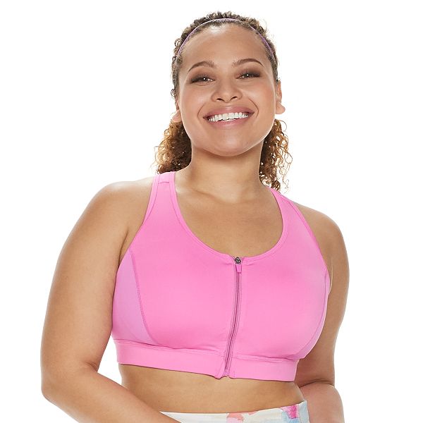 Plus Zip Front Sports Bra