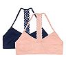 Girls 7-16 SO® 2-pk. Seamless T-Back with Lace Bralette Set